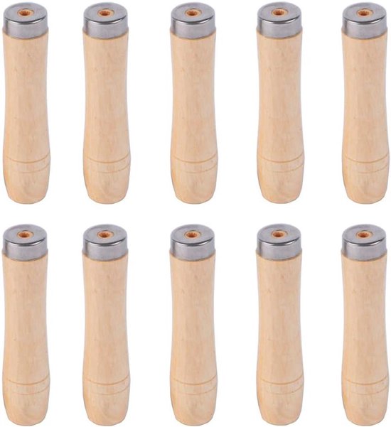 Foto: Allecto plus 10 delige vijlheftset met houten handvat voor vijlen kruiwagengrepen en hufrasp 90 mm