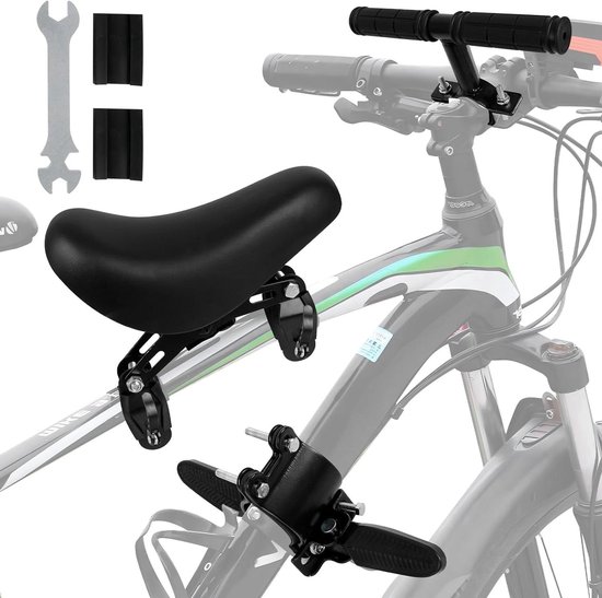Begoniape Kinderzitje fiets voor met inklapbare geleiderailgreep, instelbaar kinderfietszitje tot 100 kg, fietszitje voor kinderen, voor mountainbikes, fietsen, vouwfietsen voor volwassenen