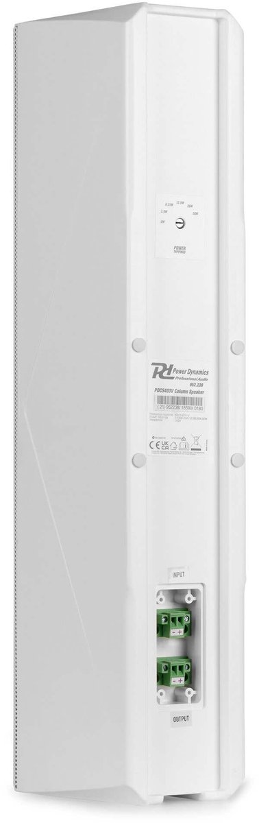 Power Dynamics PDCS403V 100V verticale kolomluidspreker - Outdoor zuil luidspreker - IP44 - Wit — afbeelding 3