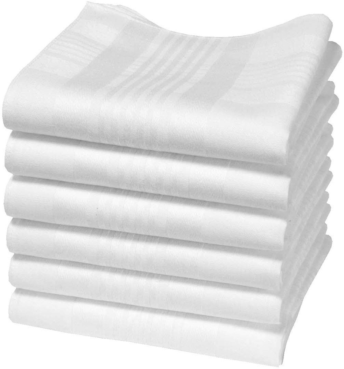 Ibenzoa® Set van 6 Biologische Katoenen Zakdoeken in Wit - Groot Formaat 43x43 cm