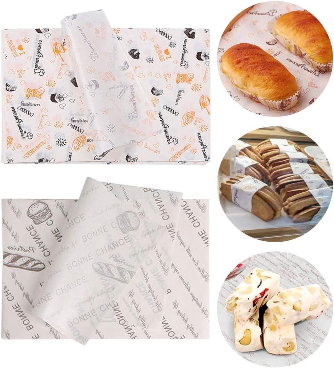 Inovra Plus - Voedsel Inpakpapier 200 Vellen Vetvrij Voedselpapier voor BBQ Picknick Sandwich Hamburger - papier voor Deli Basket Liner