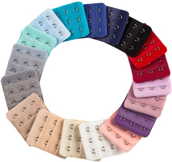 Allecto Plus - Beha Extender 10 stuks met 3 haken voor vrouwen en meisjes lingerie - Elastische beha uitbreiding riem - Beha lingerie verlenging in willekeurige kleur