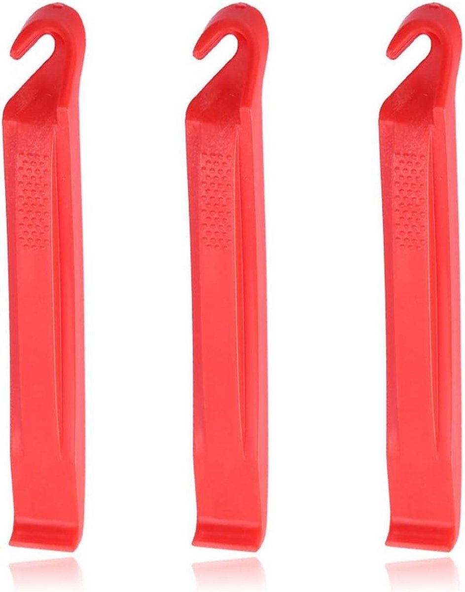 Allecto Plus - Gereedschap set voor banden reparatie op racefietsen en mountainbikes met bandenlichter - 3 stuks