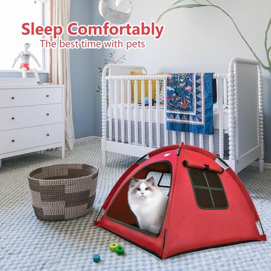 Huisdier Schuilplaats | Tent Met Gordijnen Voor Katten En Kleine Honden Comfortabel Stijlvol