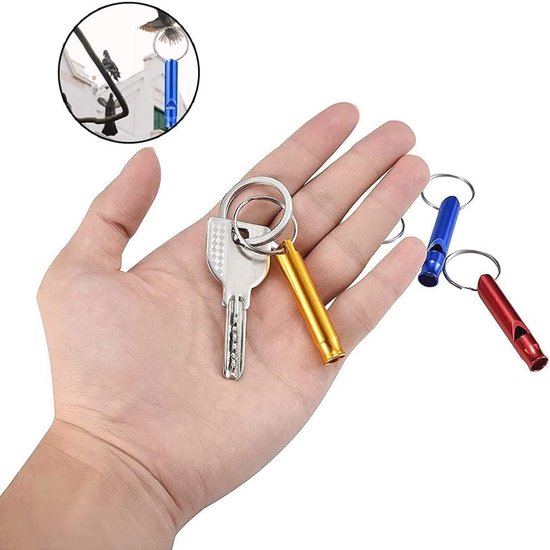 DGN Aluminiumlegering sportfluitje, 21 stuks aluminium fluitje, fluitje met sleutelhanger, outdoor survival signaalfluitje, survival noodgevallen, mini- fluitje voor kamperen, wandelen, boottochten