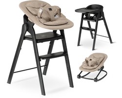 Deryan Luxe Kinderstoel met Bouncer - Meegroei kinderstoel - Inklapbaar - Zwart/Nougat