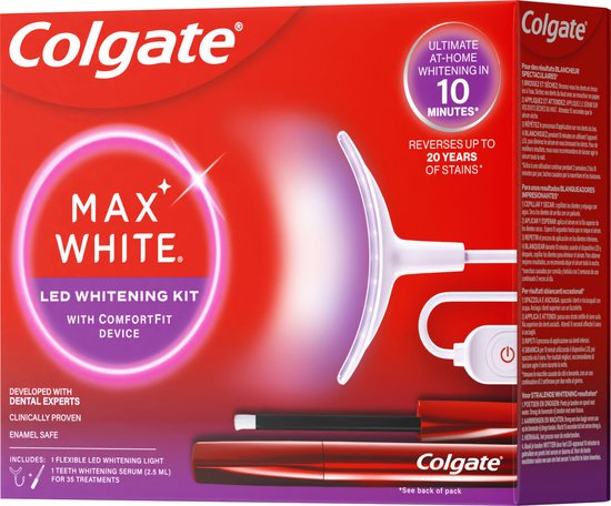 Kit de blanchiment LED Colgate Max White Ultimate - avec stylo blanchissant 2,5 ml | bol Kit de blanchiment LED Colgate Max White Ultimate - avec stylo blanchissant 2,5 ml | bol