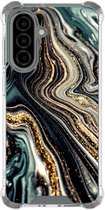 Shockproof hoesje - Geschikt voor Samsung Galaxy A36 - Marmer swirl - Extra sterke case - TPU/polycarbonaat - Marmer - Multi, Transparant