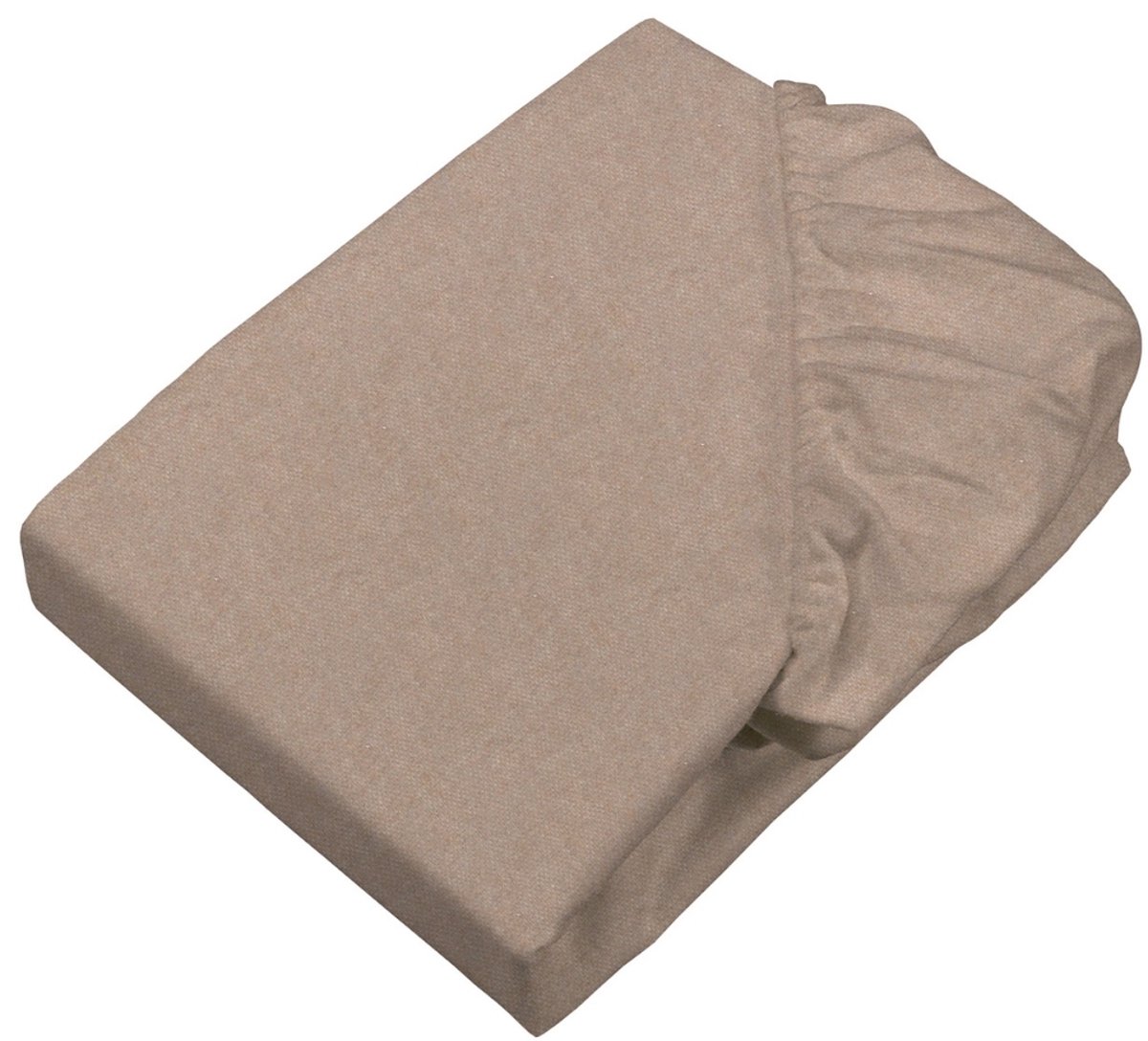 Sleepling 180 x 200 cm hoeslaken van fijn flanel | katoenen laken met rondom elastiek | voor matrassen tot 23 cm hoog | Made in Germany | wasbaar op 60 graden | beige
