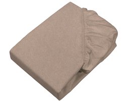 Sleepling 180 x 200 cm hoeslaken van fijn flanel | katoenen laken met rondom elastiek | voor matrassen tot 23 cm hoog | Made in Germany | wasbaar op 60 graden | beige