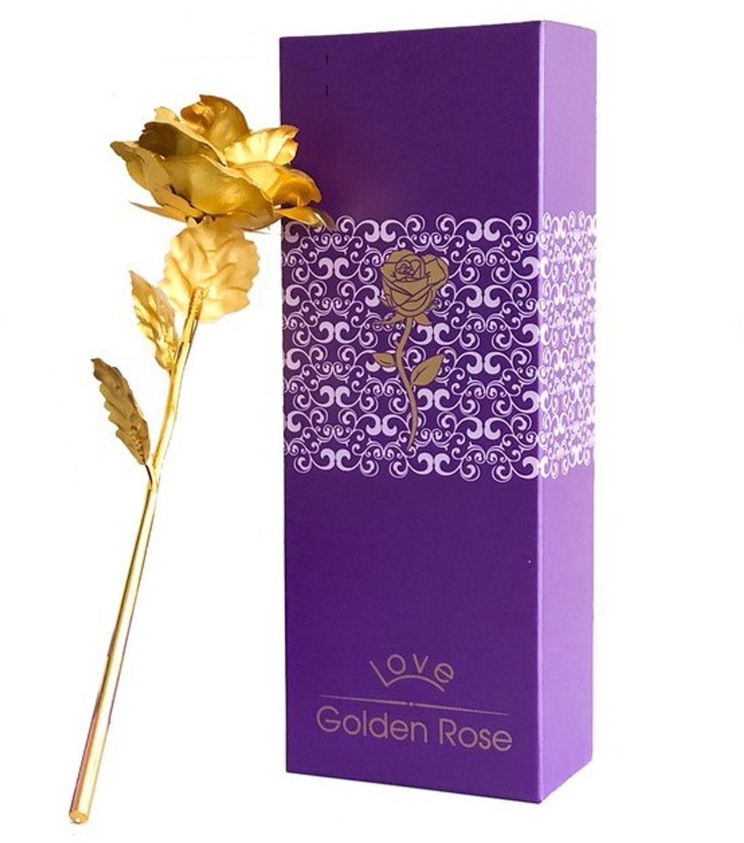 Gouden roos - vergulde eeuwige roos in geschenkverpakking