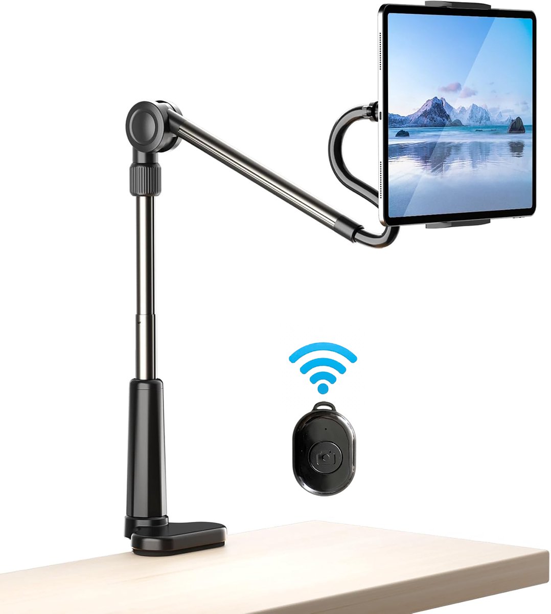 IBETTERTEC Gooseneck Smartphonehouder met Bluetooth Bediening - Flexibele Telefoonstandaard voor Bed, Nachtkastje & Bureau - HandsFree Fotografie