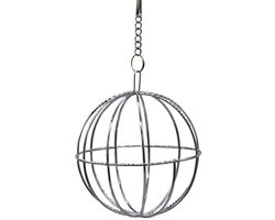 1 stuk - Voederballen - Voederbakken - Hooiballen - RVS - Voerballen voor knaagdieren - Metalen hooiballen - geschikt voor cavia's, hamsters, konijnen en knaagdieren - zilver - 8*8cm