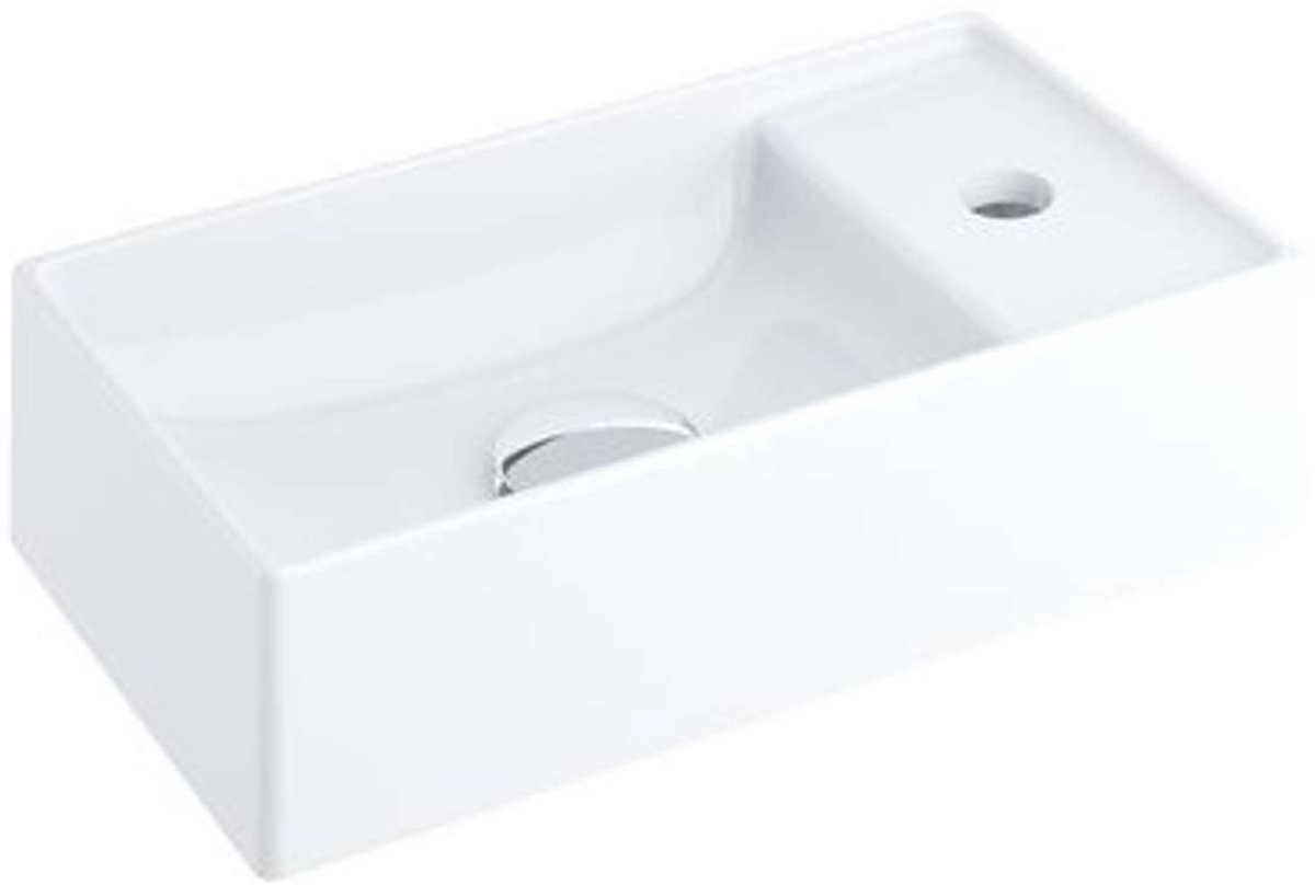 Ravak Veda 400 - Wastafel Slim, 400x220 mm, met 1 kraangat, wit XJX01240000
