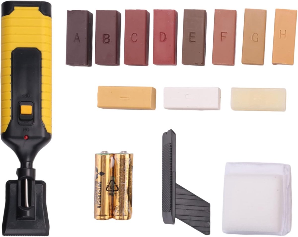 Reparatiesets voor Laminaatvloeren - Tegelreparatieset - Bevat 11 Wasblokjes, Tegelvuller En Tegelreparatieverf