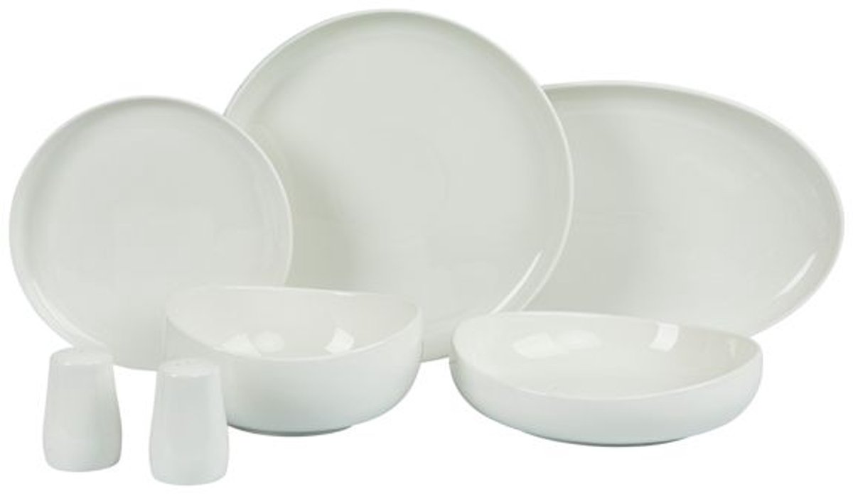 Bricard Colmar – Porseleinen Dinerset / Serviesset – Wit – 27-Delig