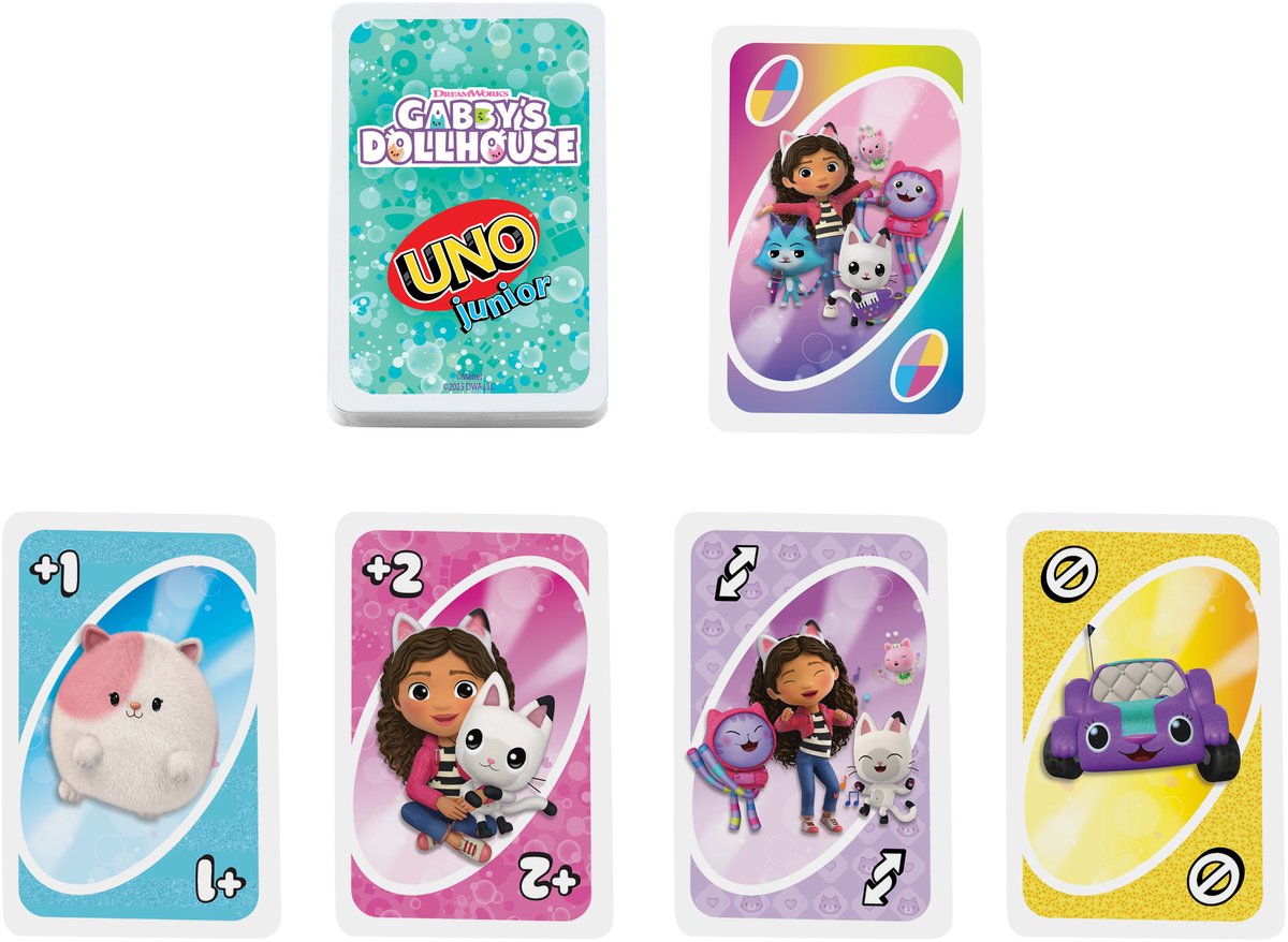 Mattel Games - UNO junior DreamWorks Gabby's Poppenhuis Kaartspel — afbeelding 4