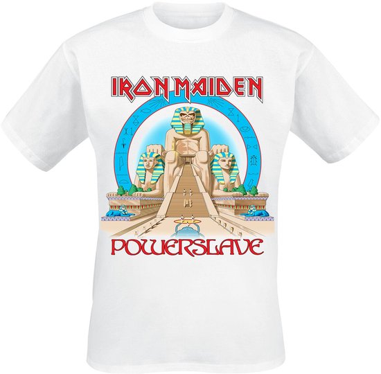 Iron Maiden Powerslave World Slavery Tour 1984-1985 Heren T-shirt - wit - L
