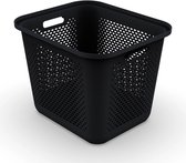 Panier en plastique noir Ezystorage - 25 litres - 38 x 32,5 x 30 cm - Les Couvercles peuvent être commandés séparément