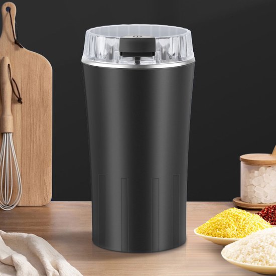 Moulin à café CHIWIN 300 W - Moulin à Grains de café électrique et à épices avec 8 lames en acier inoxydable - Broyage rapide pour Grains de café, Céréales et épices - Moulin compact pour la Cuisine