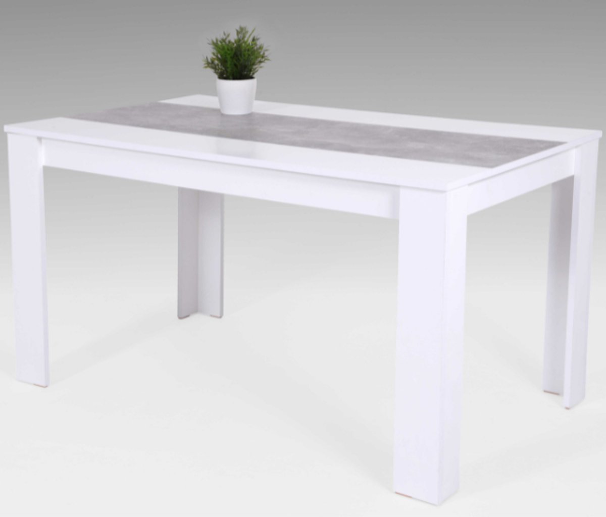 Eettafel Lillie 140x80 Cm-wit/beton