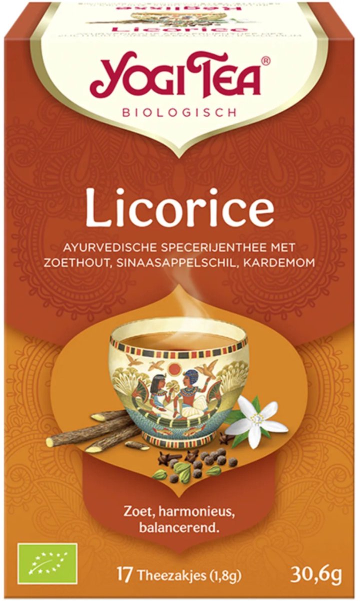 Yogi Tea Licorice Bio - Biologische Kruidenthee met Zoethout, Kaneel en Gember voor Een Zoete en Kruidige Thee-ervaring