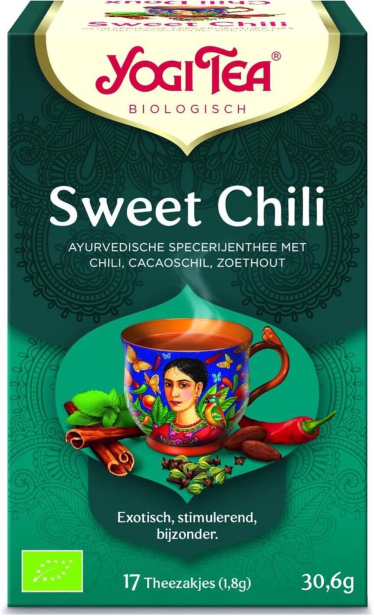 Yogi Tea Sweet Chili Bio - Biologische Kruidenthee met Zoethout, Chili en Pepermunt voor Een Zoete en Pittige Thee-ervaring