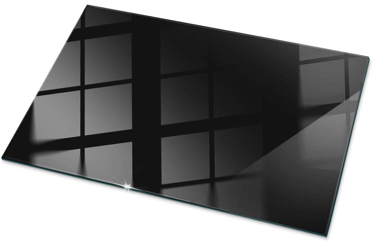 TULUP Tafelblad Glas - Kleur Zwart Glad Glasplaat Tafel - 100 cm x 70 cm - Zwart Veiligheidsglas - Rechthoekig Tafelblad Glas - Glazen Tafelblad Geschikt voor de Keukentafel - Glazen Tafelblad Zwart Kleur Zwart Glad