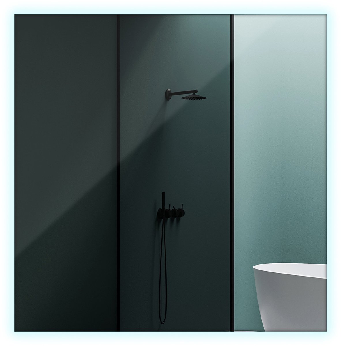Tulup Spiegel – Rechthoekige Spiegel – 50 cm x 50 cm – Wandspiegel Zonder Lijst – Badkamer