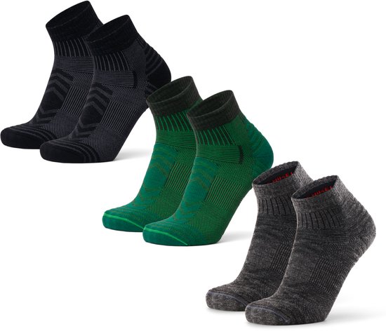 DANISH ENDURANCE Chaussettes de marche courtes en laine mérinos Femme et Homme - 3 paires - Taille 35-38