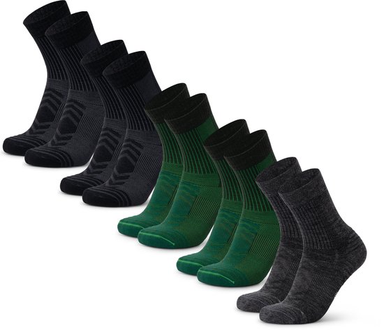 DANISH ENDURANCE Chaussettes de marche légères en laine mérinos Chaussettes de sport pour femmes et hommes - anti ampoules - 5 paires - Taille 39-42