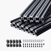 4 Profilés Aluminium 2040 V-Slot 300 Mm - Noir, Anodisé, Norme EU, Pour Imprimante 3D CNC
