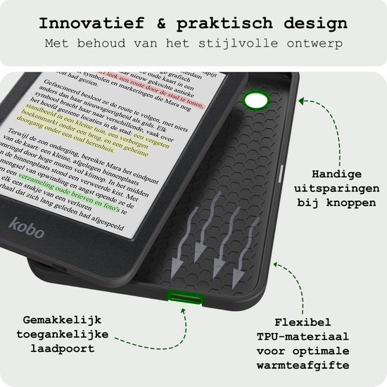 Hoes Geschikt voor Kobo Clara Colour Hoesje Bookcase Cover Hoes - Hoesje Geschikt voor Kobo Clara Colour Hoes Cover Case - Turquoise van KW. — afbeelding 3