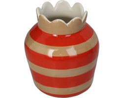 HD Collection Vaas Strepen Aardewerk 14,3x14,3x17,5cm