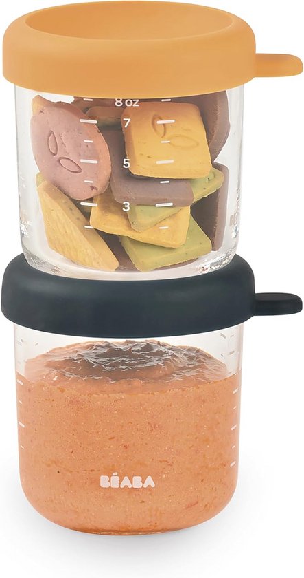 glazen babyvoeding potjes met silicone deksel - 110 ml (6 stuks