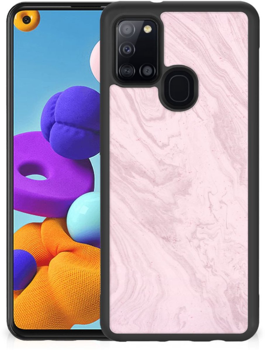 Samsung Galaxy A21s Gripcase Marble Pink - Origineel Cadeau Vriendin