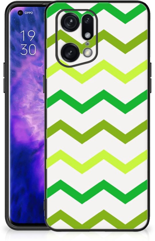 OPPO Find X5 Pro Back Case Zigzag Groen