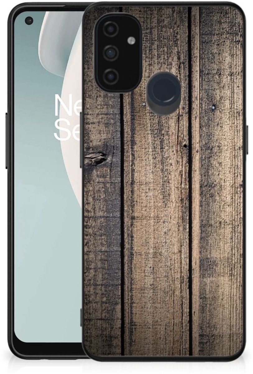 OnePlus Nord N100 Houten Print Telefoonhoesje Steigerhout