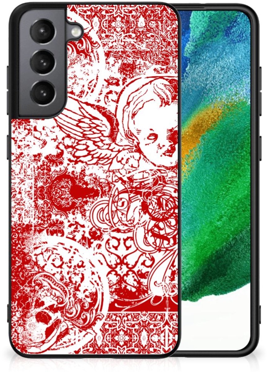 Telefoonhoesje Samsung Galaxy S21FE Angel Skull Rood