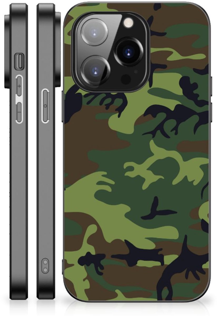 Back Cover voor iPhone 14 Pro Back Case Army Dark