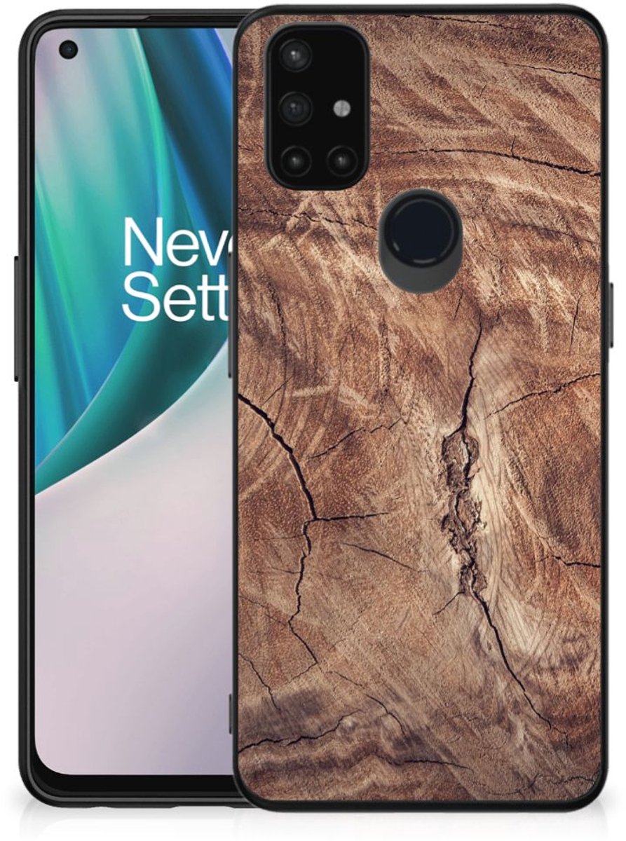 Back Cover voor OnePlus Nord N10 5G Houten Print Telefoonhoesje Tree Trunk