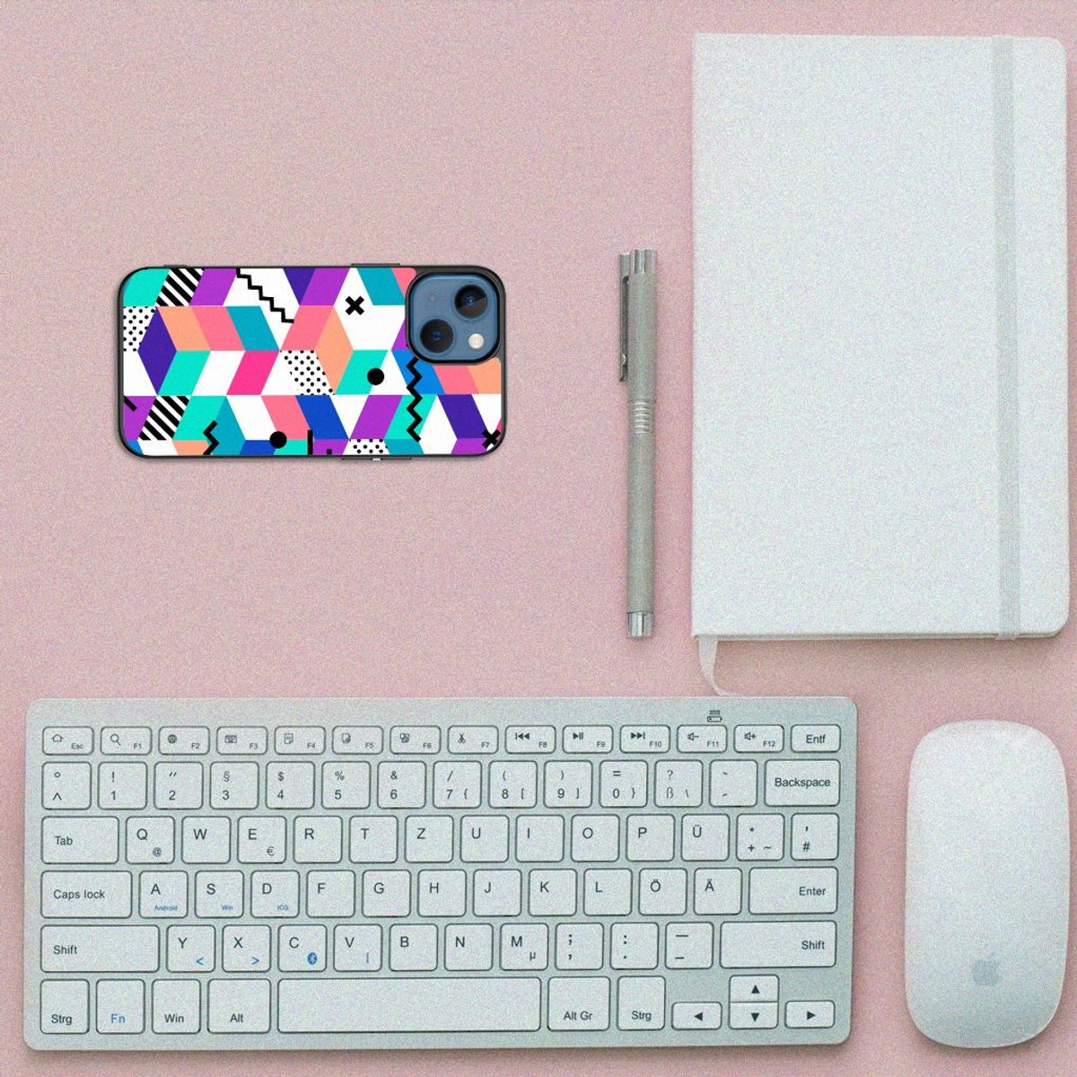 Apple iPhone 13 mini Backcover Blokken Kleurrijk