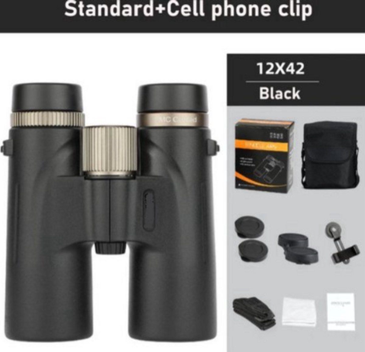 12X42 Verrekijker Professionele Led Lens Telescoop Krachtige Lange Afstand Bak4 Prisma Voor Vakantie Vliegtuigen Spotten De Jacht Outdoor Camping Ipx7 Waterdicht