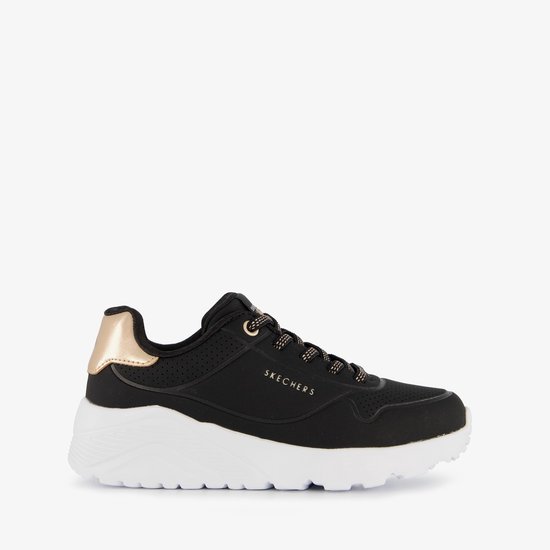 Skechers Uno Lite meisjes sneakers zwart goud - Maat 36 - Extra comfort - Memory Foam