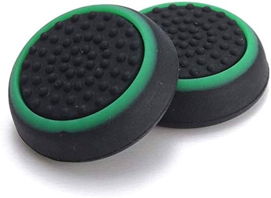 Go Go Gadget - Thumb grips - Geschikt voor Playstation en Xbox - Thumbsticks Caps - Controller grips - Gaming accesoires - Siliconen - Zwart met groen