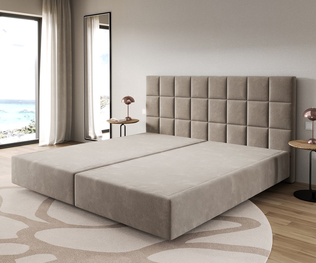 Boxspringbak Dream-Fine microvezel beige 200x200 cm
