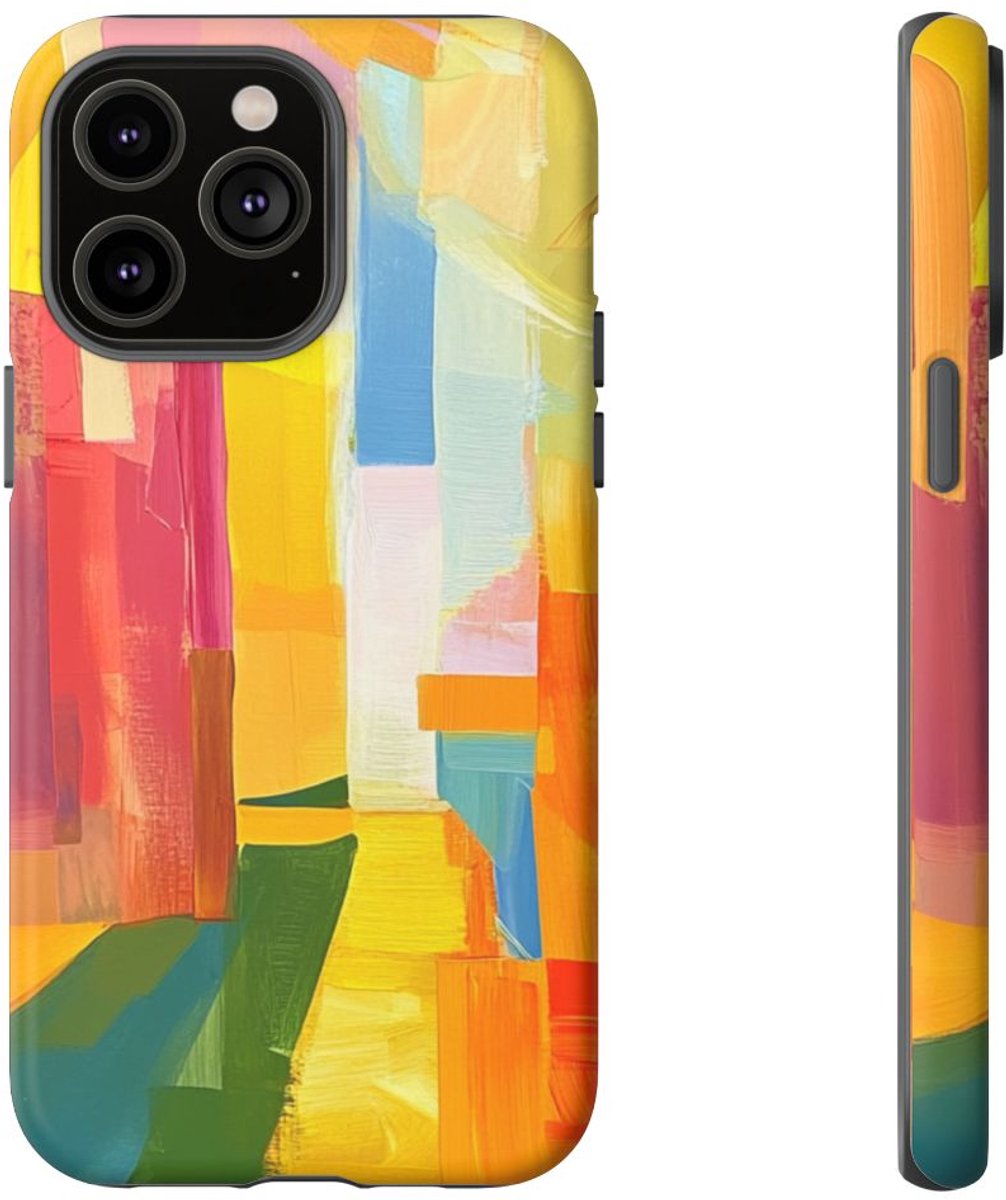 Abstracte Kleurrijke Penseelstreken – Telefoonhoesje Geschikt voor iPhone 14 Pro Max