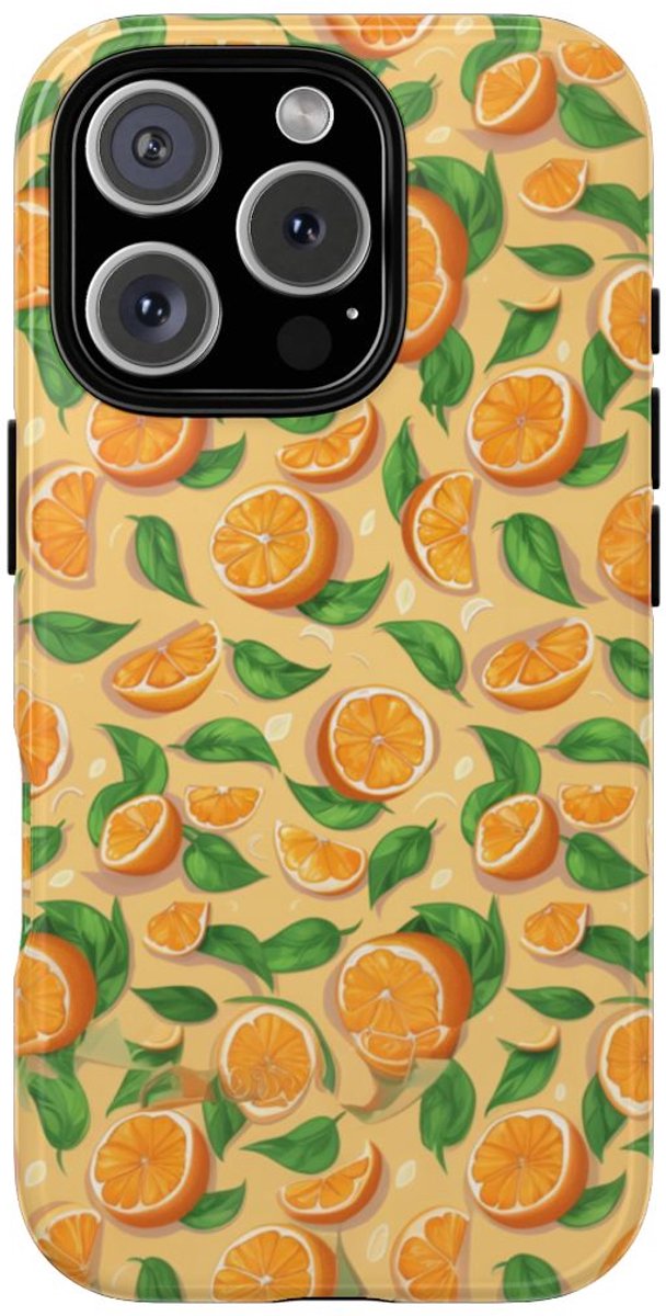 Vrolijk Sinaasappelpatroon – Telefoonhoesje Geschikt voor iPhone 16 Pro