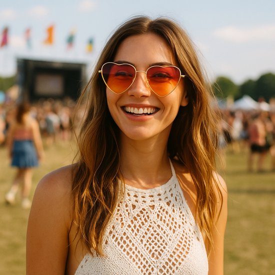 Boncy® Hartjes Zonnebril Dames & Heren - Zonnebrillen 2-Pack Gradient - Hartjesbril Sunglasses Gepolariseerd Fietsbril Sportbril - Festival Rave & Party Bril - Fietsbrillen Sportbrillen van Merkloos — afbeelding 5