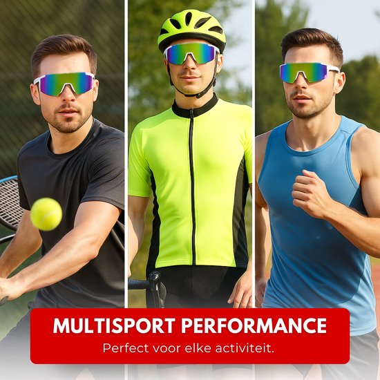 Boncy® Cyclone Zonnebril Heren & Dames - Zonnebrillen 3-Pack - Sunglasses Gepolariseerd Fietsbril Sportbril Ski - Festival Rave & Party Bril - Fietsbrillen Sportbrillen van Boncy — afbeelding 5